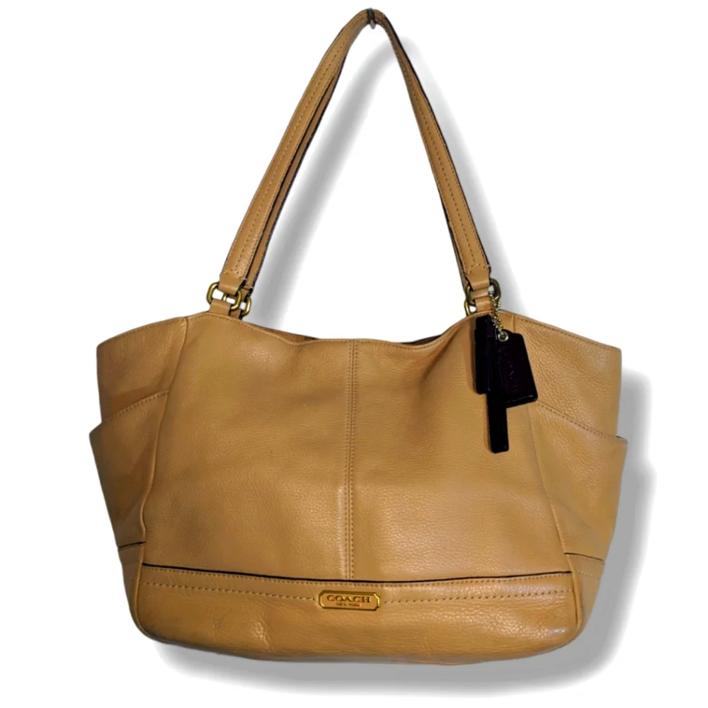 Coach | Retro Leather Canvas Tan Red Beige Handbag Tote Bundle - Picture 4 of 7